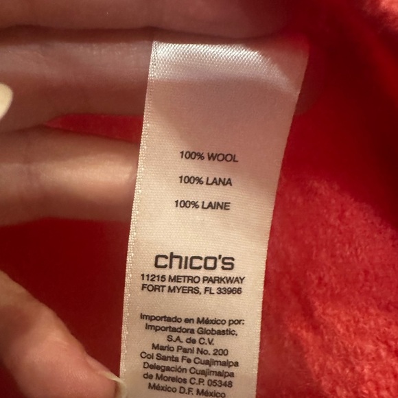 Chico's Coral Teddy Jacket - Picture 3 of 5